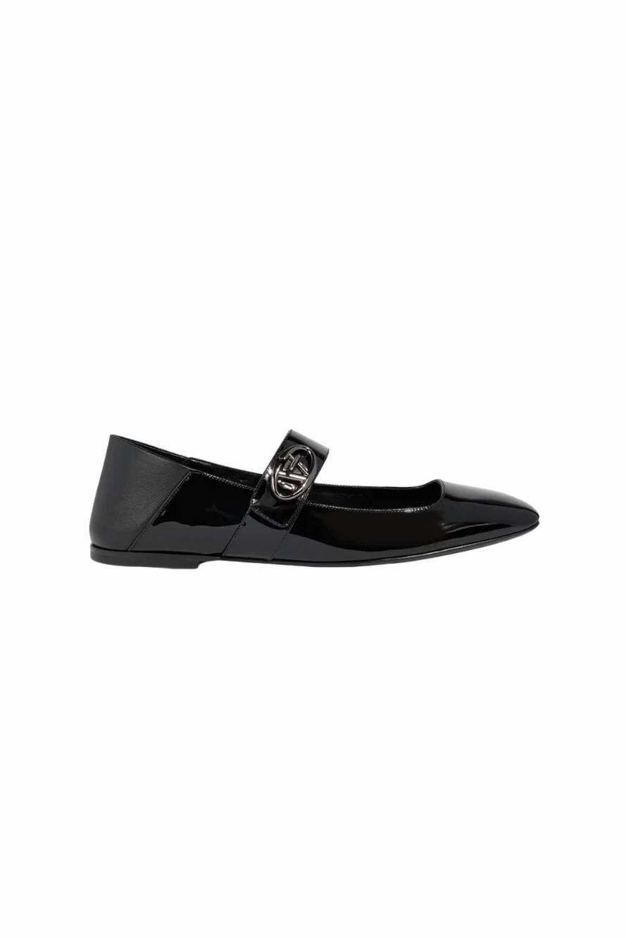 NEW VALENTINO GARAVANI women's locker square toe mary jane patent ballerina flat